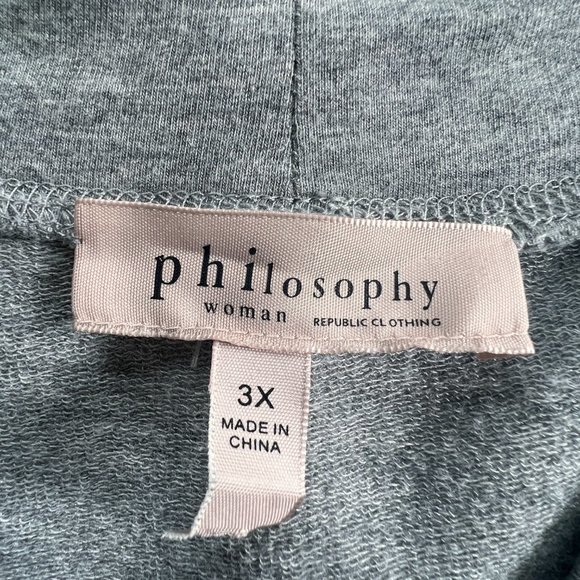 📌Philosophy Plus Size Cotton Blend Sweater w/ Kangaroo Pockets & Drawstring - Picture 12 of 14